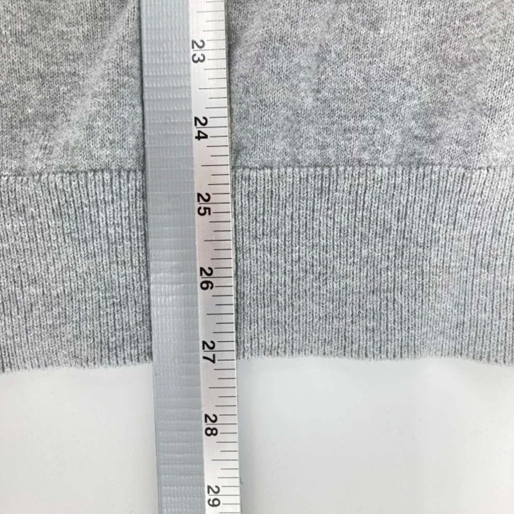 L.L. Bean Wicked Soft Cotton Cashmere V Neck Sweater Men L Grey Minimalist 27463